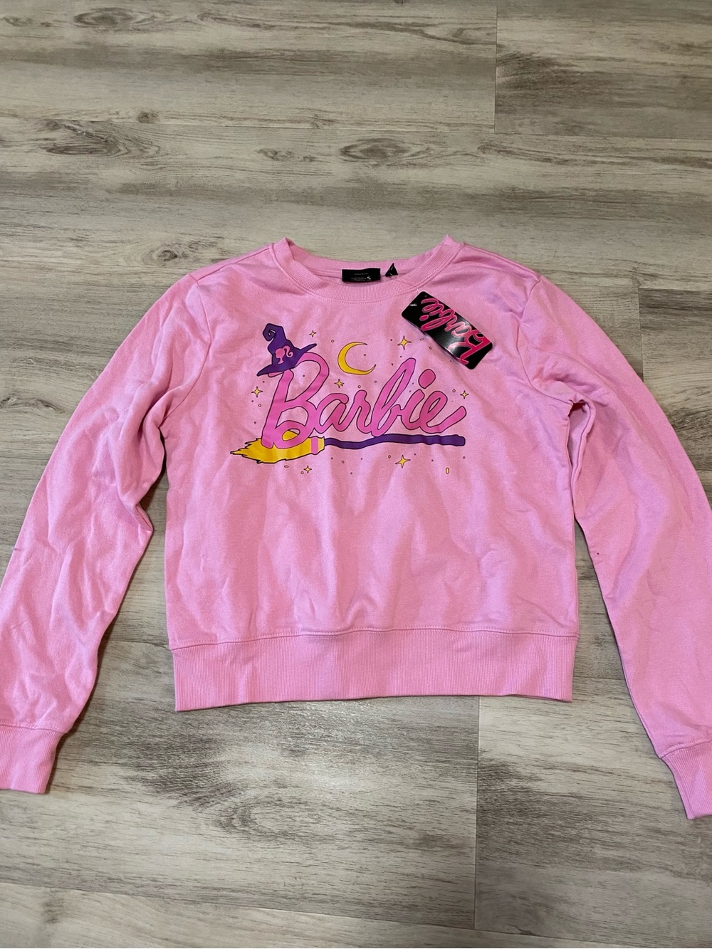 Barbie Halloween Witch Pink Graphic Crewneck Sweatshirt- NWT - Picture 4 of 15